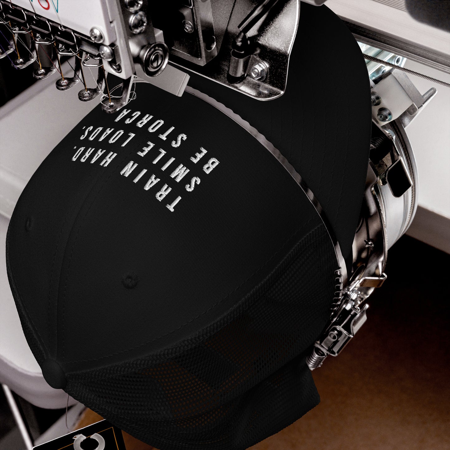 STORCA TRUCKER CAP // BLACK MOTTO.