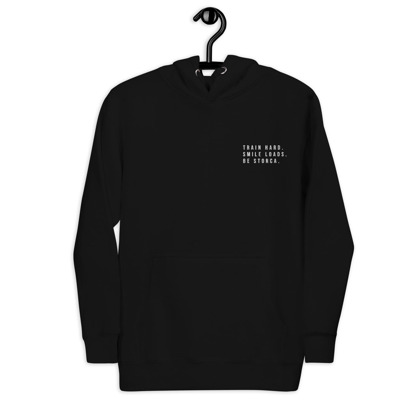 STORCA HOODIE // BLACK MOTTO.