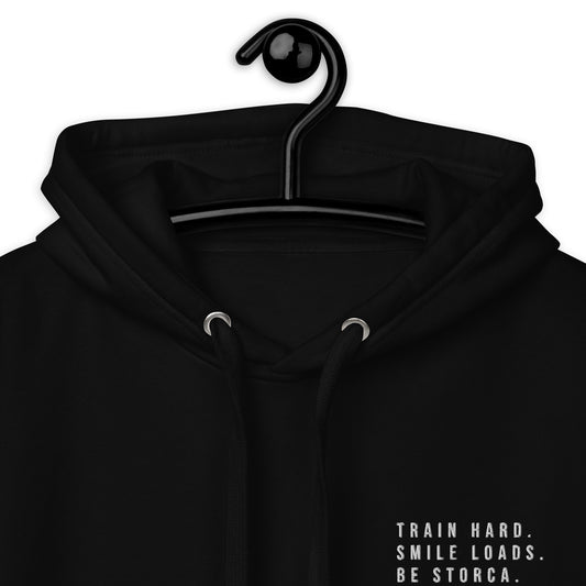 STORCA HOODIE // BLACK MOTTO.